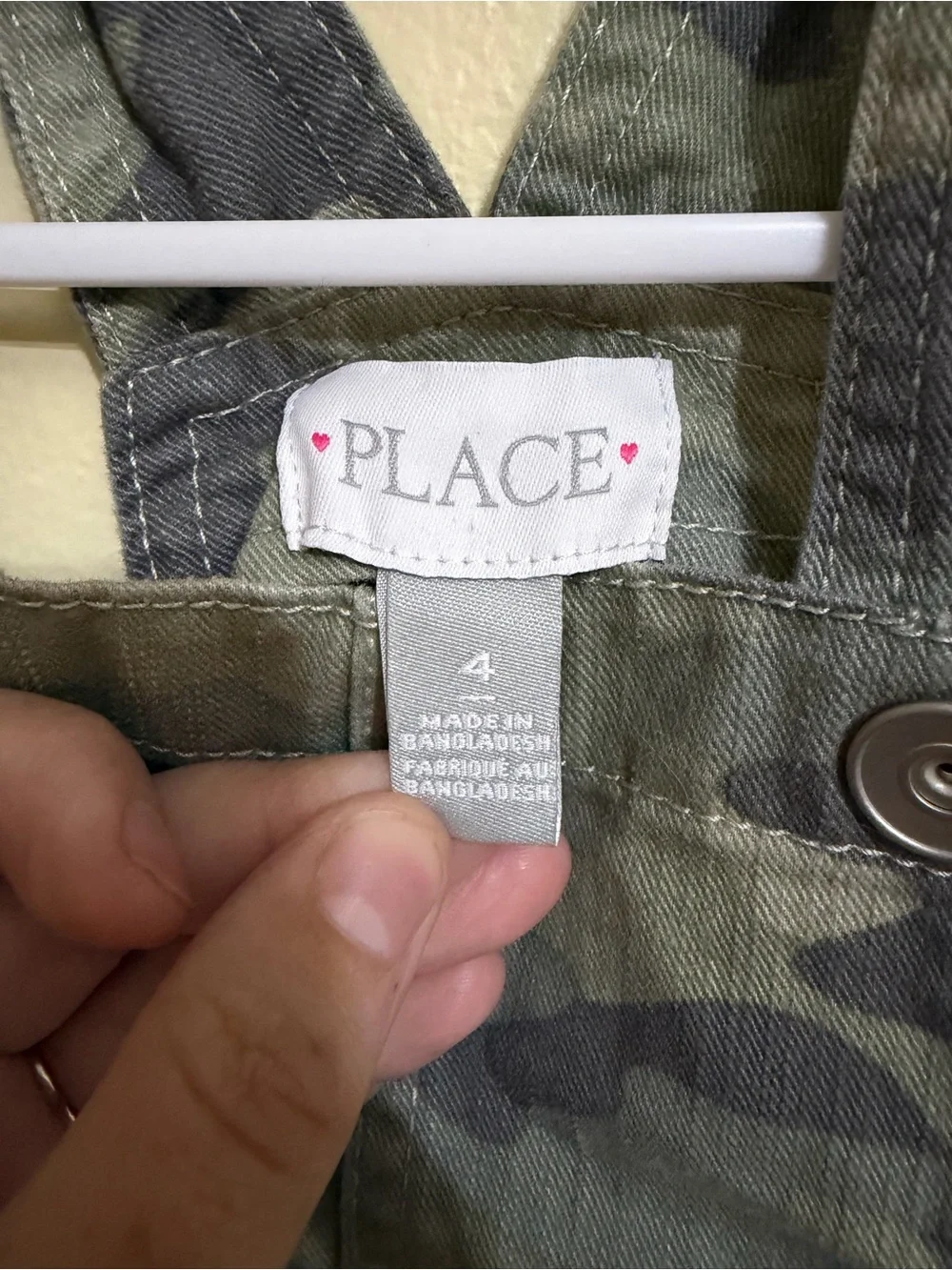 The children’s place size 4T camo overall dress Dressall